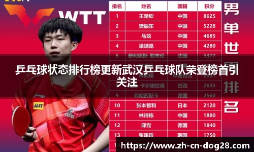 乒乓球状态排行榜更新武汉乒乓球队荣登榜首引关注